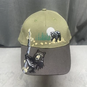 Wildlife Bear Walking & Bear Climbing Tree Hat Embroidered New With Tags - Picture 1 of 14