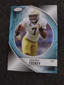 Tarjeta de fútbol americano de novato Sage 2023 High Series ISAIAH FOSKEY #150 Notre Dame - Imagen 1 de 2