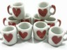 Dollhouse Miniature Ceramic NEW HEART PAINT Coffee Tea Cup Mug 10 #L Supply 5375