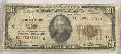 1929 Chicago $20 Note BL7A - Image 1 of 2
