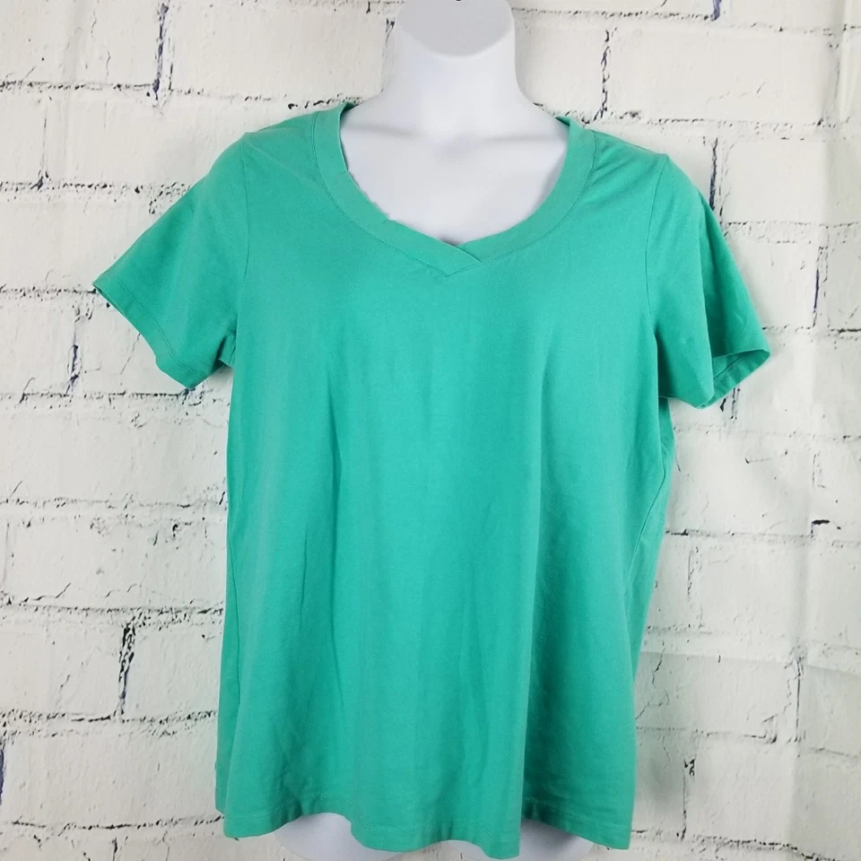 Camiseta Lane Bryant Ajuste Moderno Talla Grande 18W 20W Verde Manga Corta Cuello Redondo  Foto 1 de 4