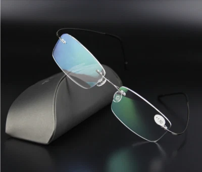 Ultra Light Elastic Titanium Alloy Frameless Reading Glasses Frame Glasses - Imagem 1 de 4