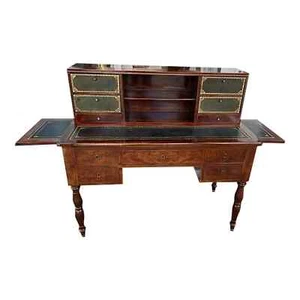 Antique Mahogany Writing Desk Leather Top ( Biedermeier ) - Picture 1 of 13