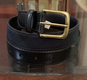 J.CREW Herren Größe 34 Tartan verstellbarer Leder & Wolle Gürtel grün-marine brandneu - Bild 1 von 9