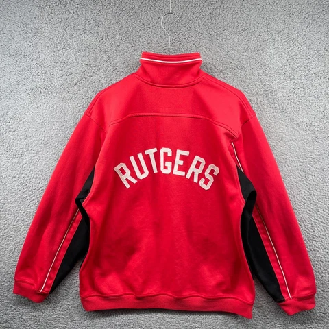 Vintage Rutgers Track Jacket Adult Large Red Full Zip Scarlet Knights Adidas Men Cover