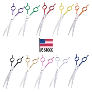 Tijeras de aseo de mascotas LovinPet corte de pelo curvo profesional de 7" para perro gato - Imagen 1 de 67