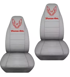 Pontiac Firebird T/A Front Seat Gray Covers 1967-2002 W Design bucket - Picture 1 of 4