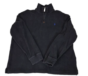 Polo Ralph Lauren 1/4 Zip Herren XL Schwarz Estate Ripp Langarm Pullover - Bild 1 von 8