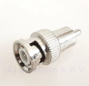 Adaptateur BNC Mâle vers RCA Mâle Métal Chinch RCA - Photo 1/2