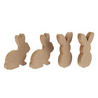  4 Pcs Wooden Rabbit Ornament Child DIY Crafts Kids Playset Easter Decors