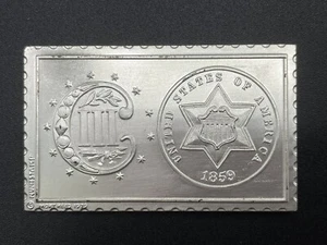 1859, USA Three Cent Silver Numistamp LOW #413, ALL MY LISTS,  1979 Mort Reed - Picture 1 of 3