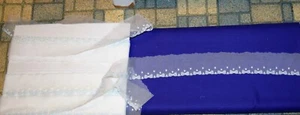New Heirloom netting lace edging blue bows heirloom sewing smocking sewing fabri - Bild 1 von 1