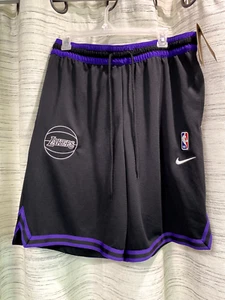 NWT NIKE NBA Authentic LA Lakers Black shorts Sz L Z3 - Picture 1 of 6