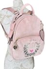 Juicy Couture Pink Diamond Velour Heritage Embroidered Backpack NEW