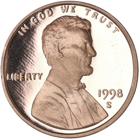 1998 S Lincoln Memorial Cent Close AM Gem Deep Cameo Proof Penny Cover