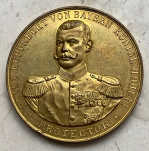 Medalla de bronce dorado de Baviera alemana con fecha 1901 - Exposición general en Wurzburgo - Imagen 1 de 2