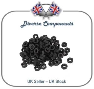 Black Zinc Plated Steel Full Nuts M3/M4/M5/M6/M8 - Picture 1 of 1