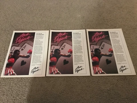Vintage 1980s SUGAR RAY LEONARD LAS VEGAS TOURISM Poster Print Ad Lot (3) BOXING Cover