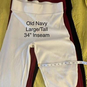 3-PAIR!!! Womens wide leg Old Navy L ribbed pull on lounge pants. Tall Length - Picture 1 of 22