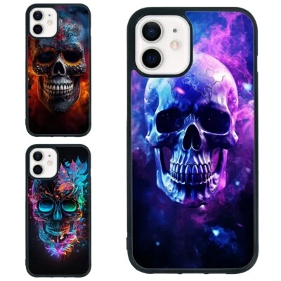 Funda resistente calavera de azúcar dibujos animados neón para Samsung Galaxy Apple iPhone Foto 1 de 4