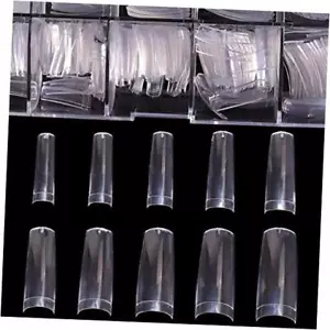 Acrylic Nail Tips - French Nail Tip 500pcs Fake Nails Half Cover False Clear - Picture 1 of 8