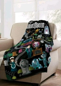 Disney The Haunted Mansion Super Plüsch Decke 46" x 60" Parks Ride Karte - Bild 1 von 3