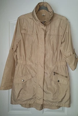 Jockey Women's Windbreaker Rain Jacket Trent Coat Size M Beige Full Zip Pockets - Image 1 of 4