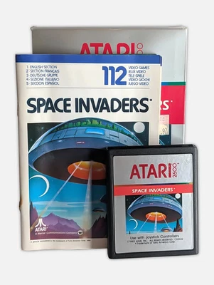 Space Invaders (Atari 2600, 1980) CIB Silver Box NTSC - RARE — 第 1/4 张图片