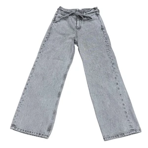 Bolsa de papel jean cintura MNG By Mango pierna ancha gris lavado pesado para mujer, talla 2 - Imagen 1 de 11