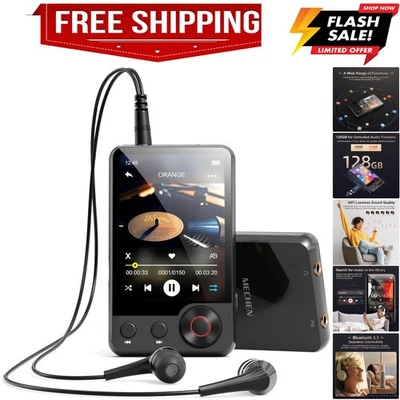 Reproductor MP3 128 GB con Bluetooth - Reproductor de música portátil con pantalla táctil MP3 con... Foto 1 de 4