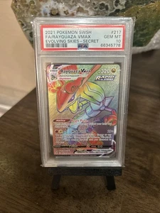 Pokemon Karte Rayquaza VMAX 217/203 Evolving Skies Secret Rare Rainbow PSA 10 - Bild 1 von 4