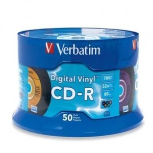 50 pack VERBATIM 52X CD-R Digital Vinyl 700MB Media Disc Spindle 64031 - Imagen 1 de 3