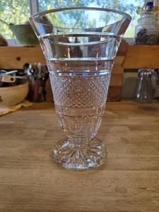 Jarrón vintage Waterford 10" cristal maestro cortador patas leer - Imagen 1 de 11