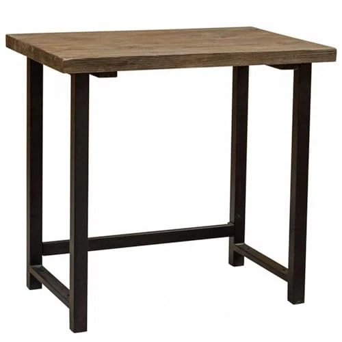 Alaterre Furniture Sonoma 32" Wide Small Metal and Solid Wood Desk 32in Brown