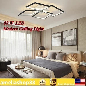Modern Ceiling Light Dimmable Hanging Pendant Lamp 90W w/ Remote Control USA - Picture 1 of 20