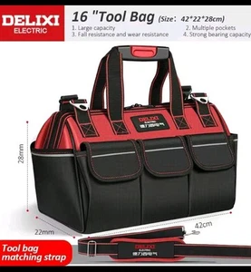 DELIXI ELECTRIC Tool Bag Multifunctional Waterproof Bags Suitable Large 16 Inch - Picture 1 of 1