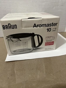 Braun Aromaster 10-Cup Carafe KFK 10L Glass With Pour Spout Piece NEW IN BOX - Picture 1 of 7