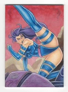 2018 Marvel Masterpieces Sketch Psylocke von William Donley III AP mit Effekten - Bild 1 von 5