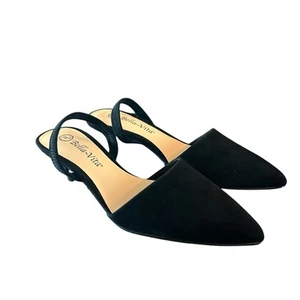 Bella Vita Sarah Black Suede Kitten Heel Slingback Classy Dressy Heels NEW 6.5 W - Picture 1 of 7