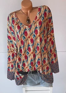 ITALY Gr.46,48,50 Tunika,Longshirt,Shirt,Pulli,moderne Print,Lurex,Oversize,NEU - Bild 1 von 2