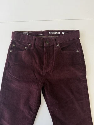 J. Crew Crewcuts Stretch Corduroy Straight Leg Pants Burgundy Red Boys Size 12 - Image 1 of 4