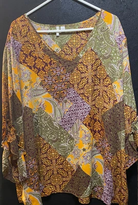 Est. Top para mujer 1946 talla 26/28 W con volantes manga 3/4 Foto 1 de 4