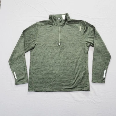 Pullover Reebok 1/4 Cremallera Para Hombres Grande Manga Larga Ocio Camisa Top Tejido Gofre Foto 1 de 4