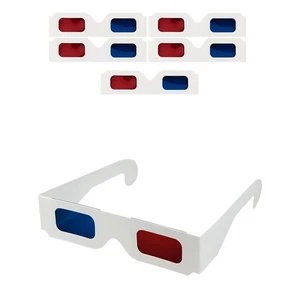 QIANCAIWANG 5 Pack 3D Paper Glasses for Movies, Blue and Red 3D Cardboard Gla... - Picture 1 of 7