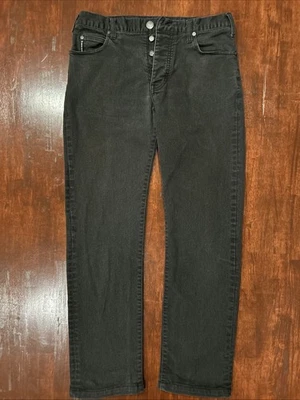 Jeans Armani AJ J21 Regular Negro Pierna Recta Jeans W31 L32 Botón Mosca Foto 1 de 4