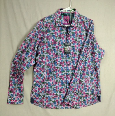 NWT Au Noir Men's Long Sleeve Shirt Floral Size 6 or 2xl Multi Pink Blue Red - Image 1 of 4