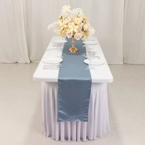 Dusty Blue SATIN 72x72" SQUARE Table OVERLAY Smooth Finish Party Decorations - Picture 1 of 8