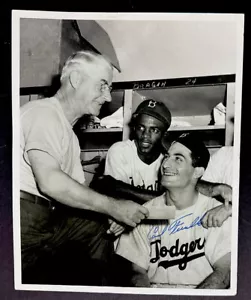 1947 Jackie Robinson Carl Furillo Signed 8x10 Wire Photo Autograph Brooklyn HOF - Picture 1 of 4