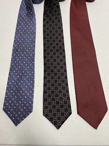 3-Men’s Tie 100% Silk JoS. A. Bank/Cremieux/Roberto Cellini Preowned - Picture 1 of 7
