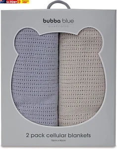 Cellular Baby Blanket, 70 X 90 Cm Size, Grey/Sand (Pack of 2) 200.0 Grams - Picture 1 of 1